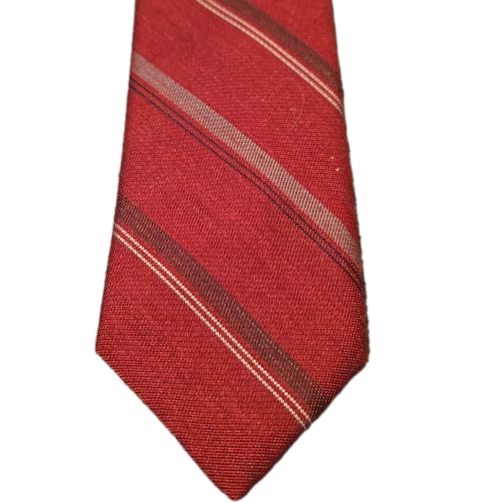 Vintage Botany 500 Tie Mens 1960s NWT OLDSTOCK Wool Poly Striped USA 55x3"